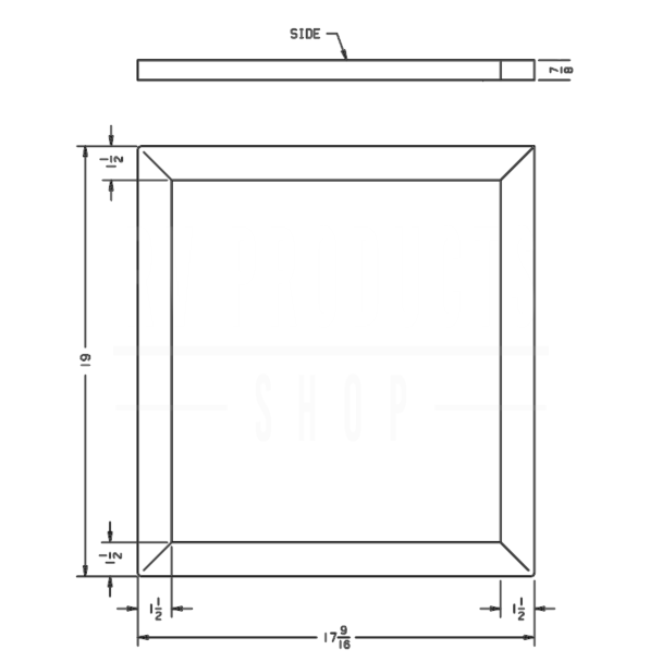 Drawing of gasket with measurements