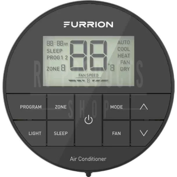 Furrion | Multi-Zone Wall Thermostat | FACW12ESZA-BL | Chill Compatible | Heat/Cool | Black