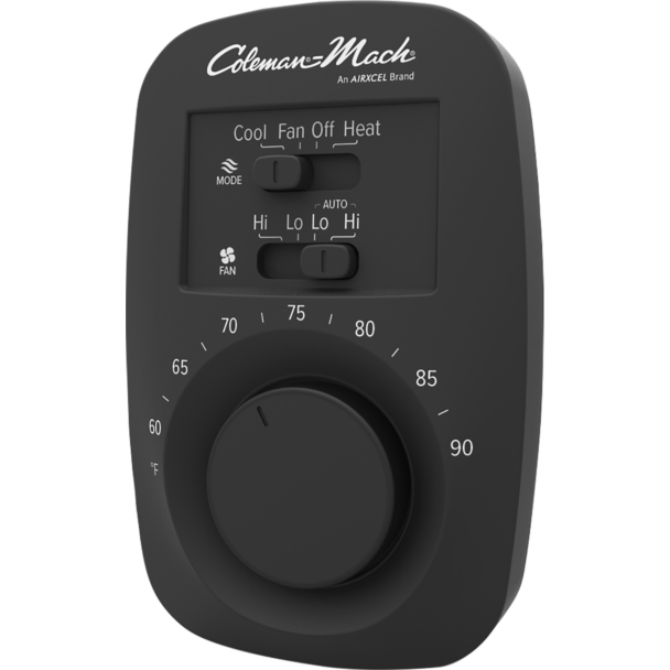 9420-351 | Coleman-Mach 12V Wall Thermostat | Heat/Cool | Black