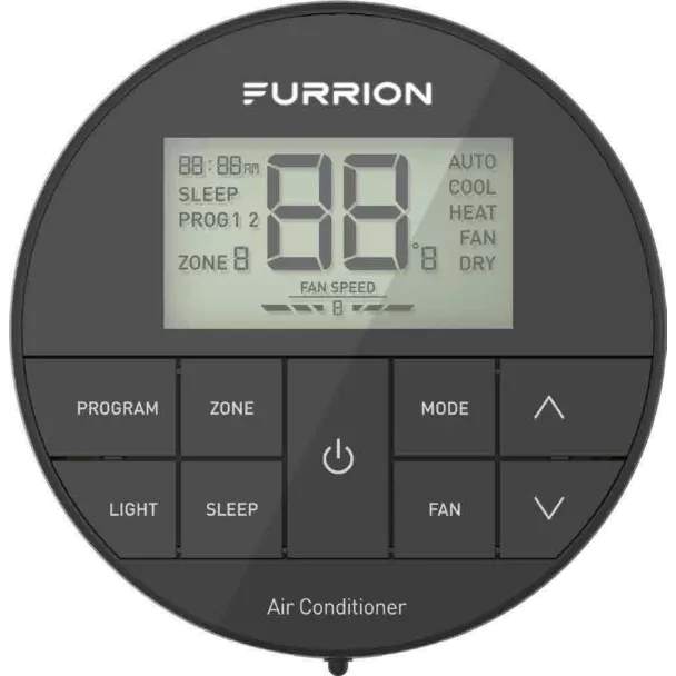 Furrion | Multi-Zone Wall Thermostat | FACW12ESZA-BL | Chill HE Compatible | Heat/Cool | Black