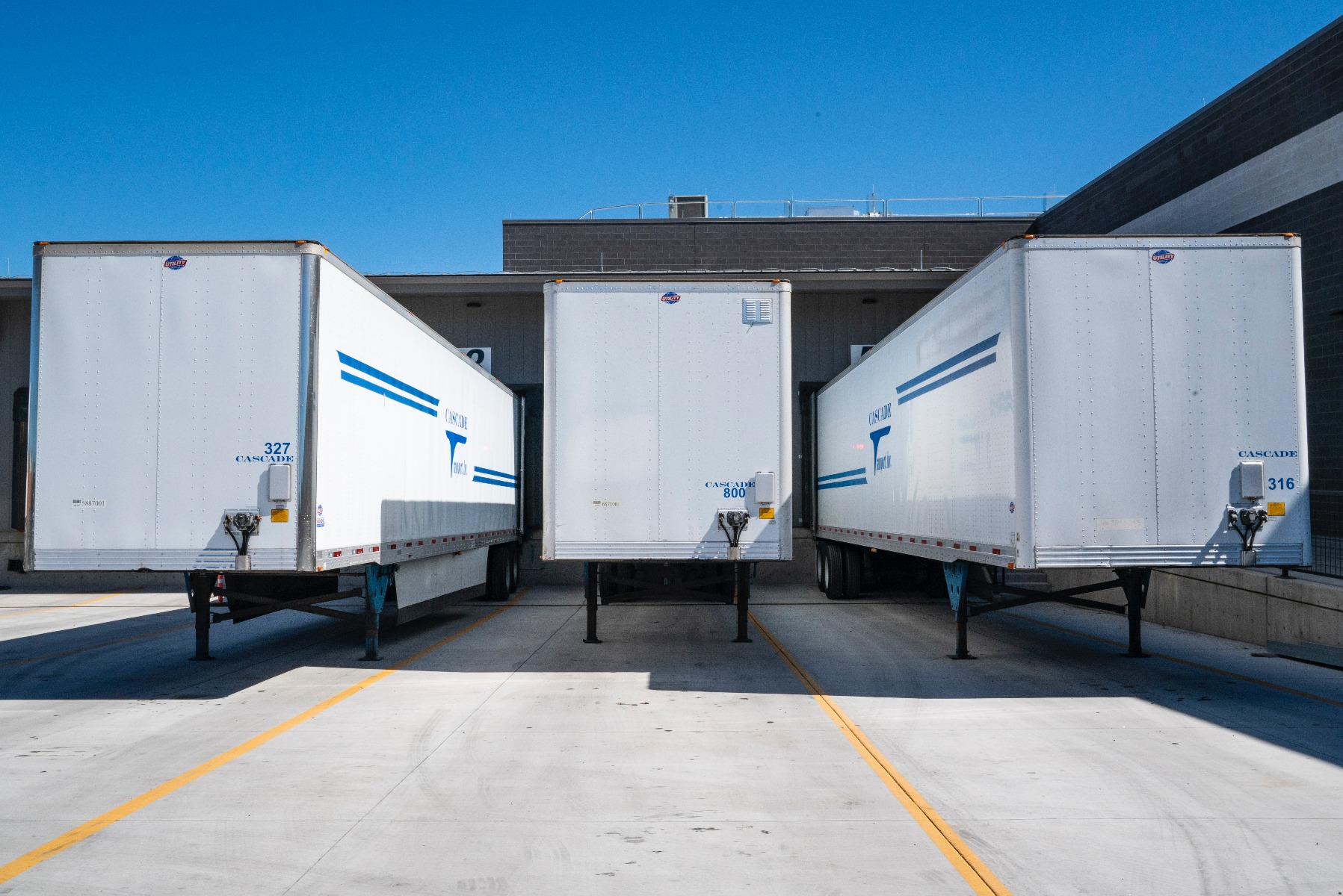 Common loading dock with trailers.